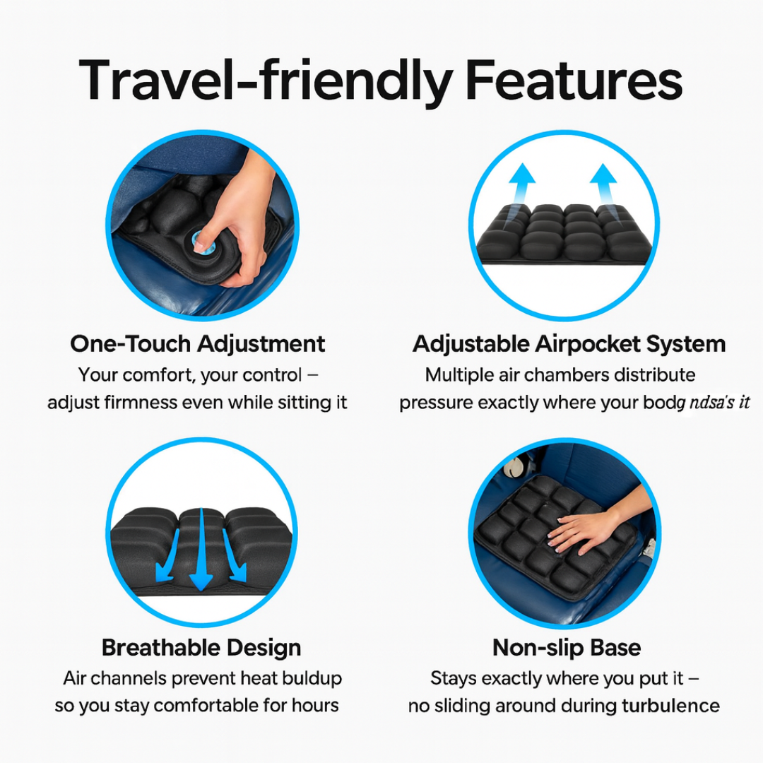 AirLuxe Travel Cushion - Turn Any Seat into First Class Comfort